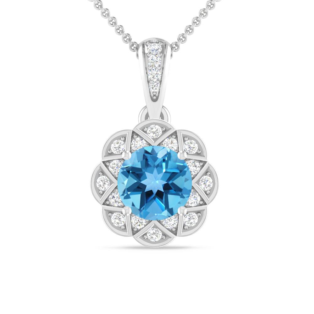 White Gold - Blue Topaz