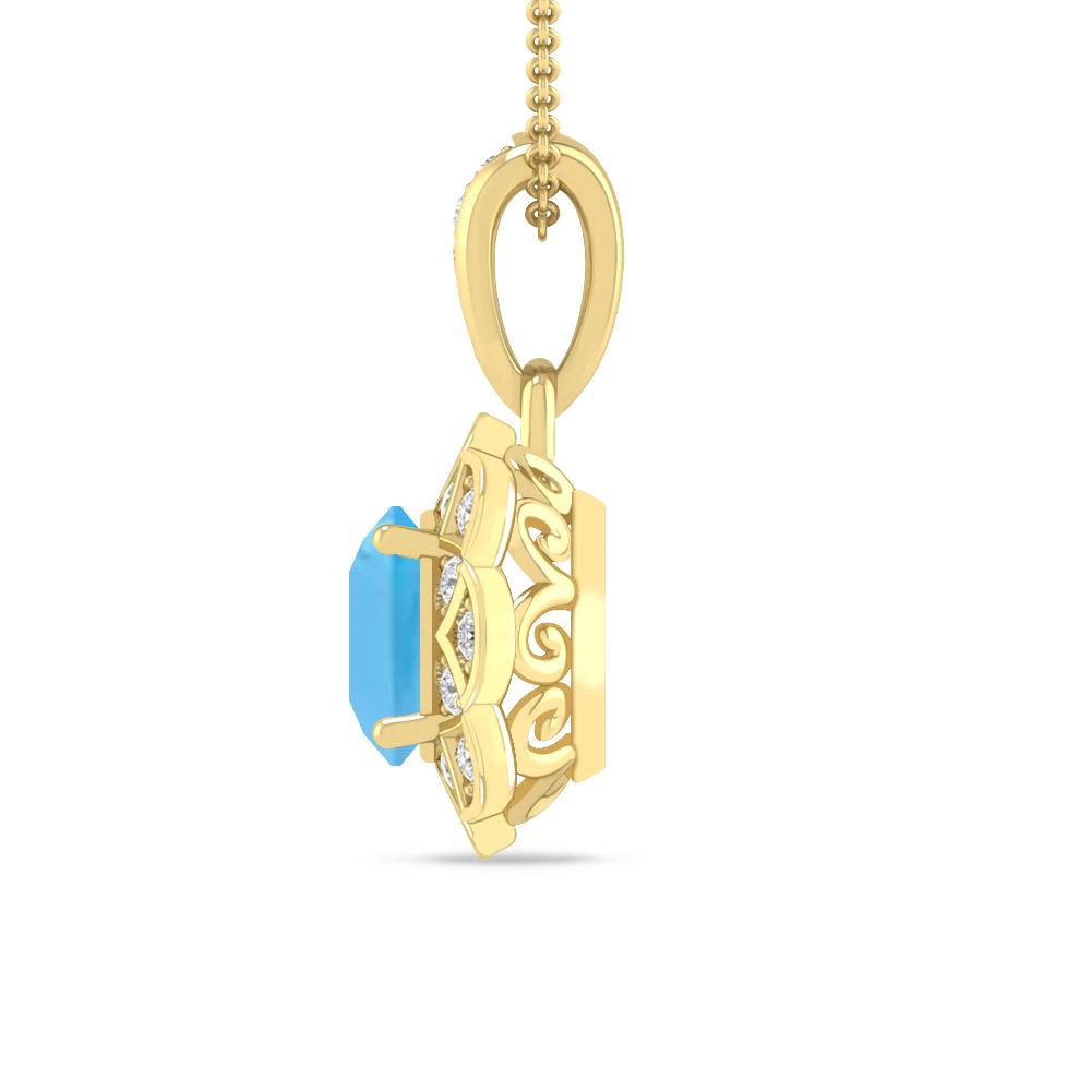 Yellow Gold - Blue Topaz