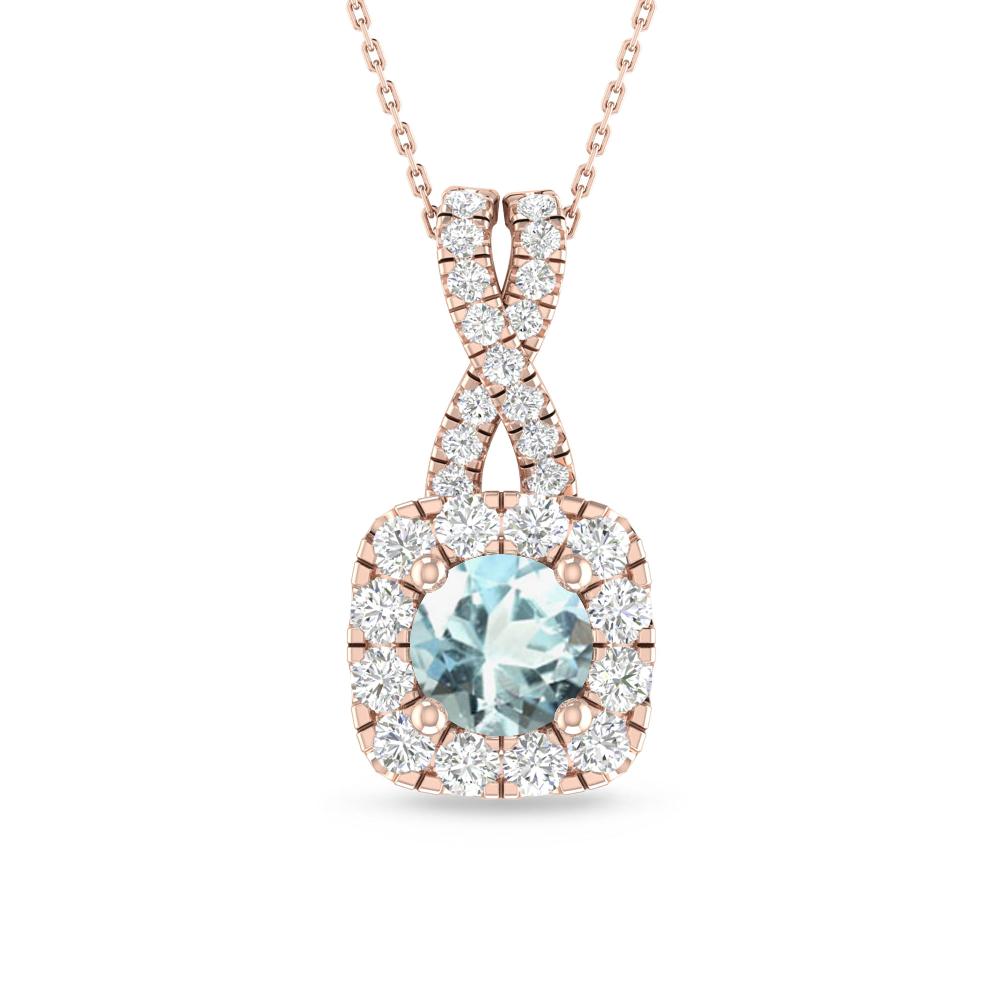 Rose Gold - Aquamarine