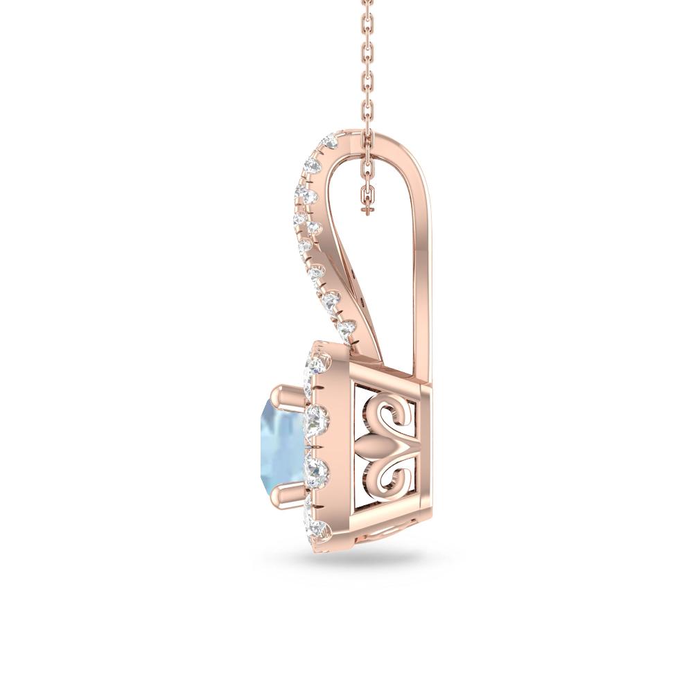 Rose Gold - Aquamarine