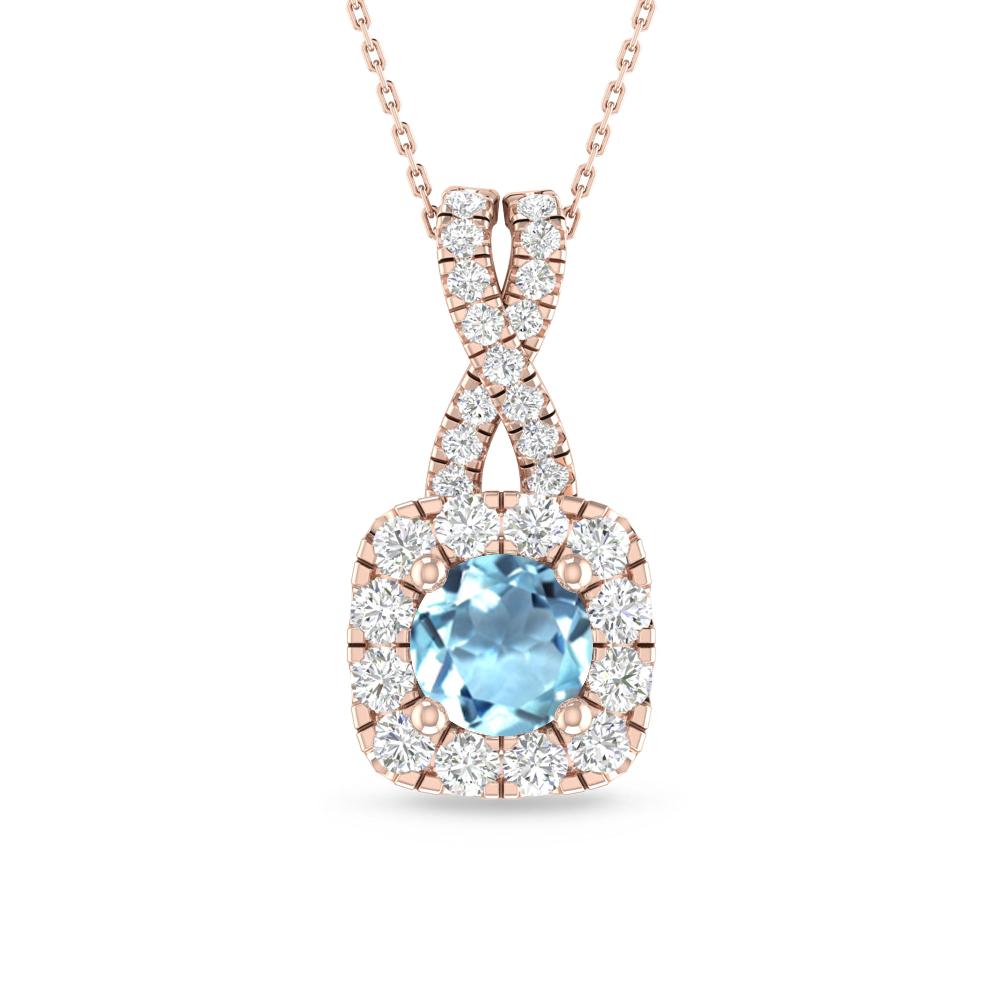 Rose Gold - Aquamarine