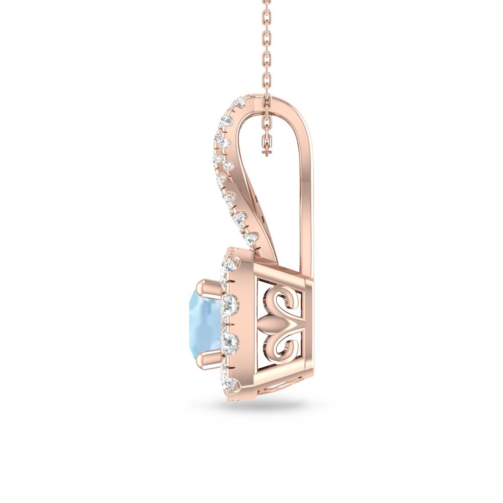 Rose Gold - Aquamarine