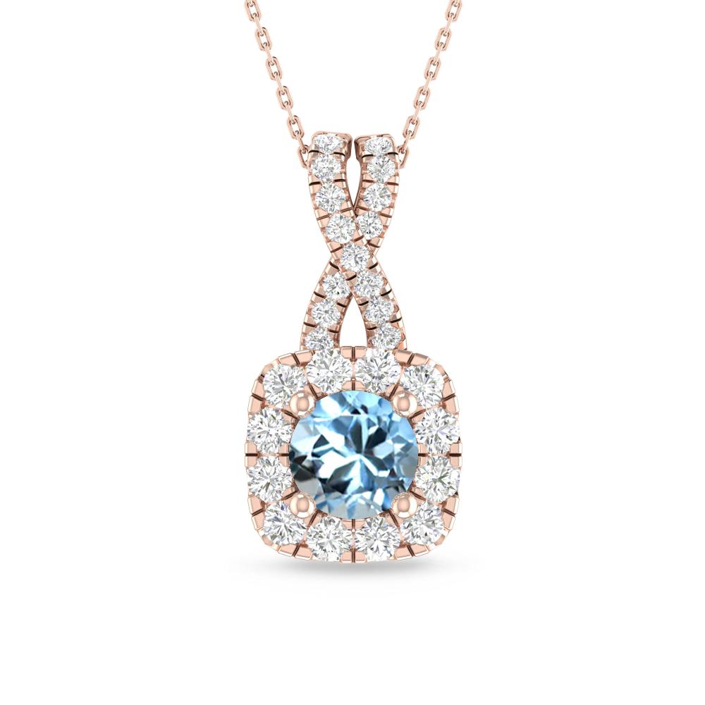 Rose Gold - Aquamarine