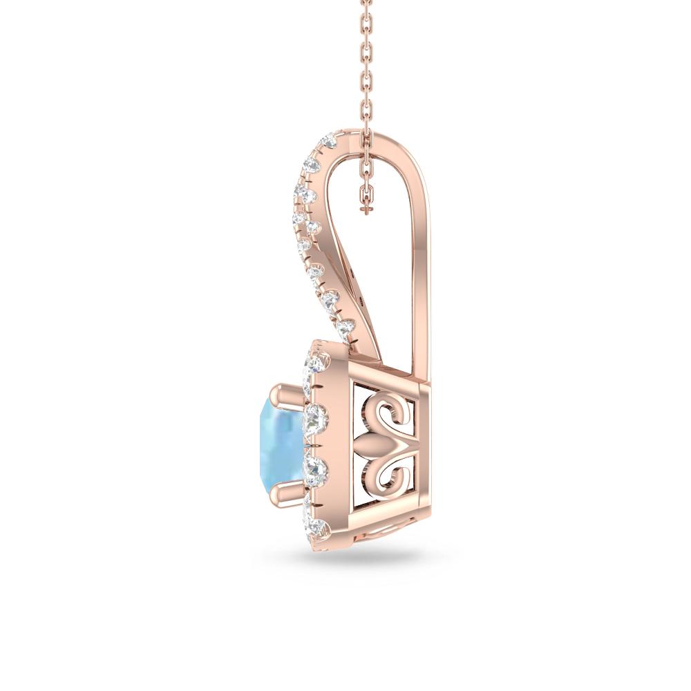 Rose Gold - Aquamarine