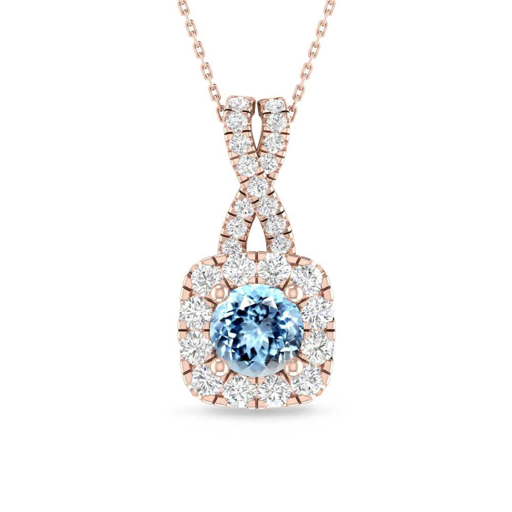 Rose Gold - Aquamarine