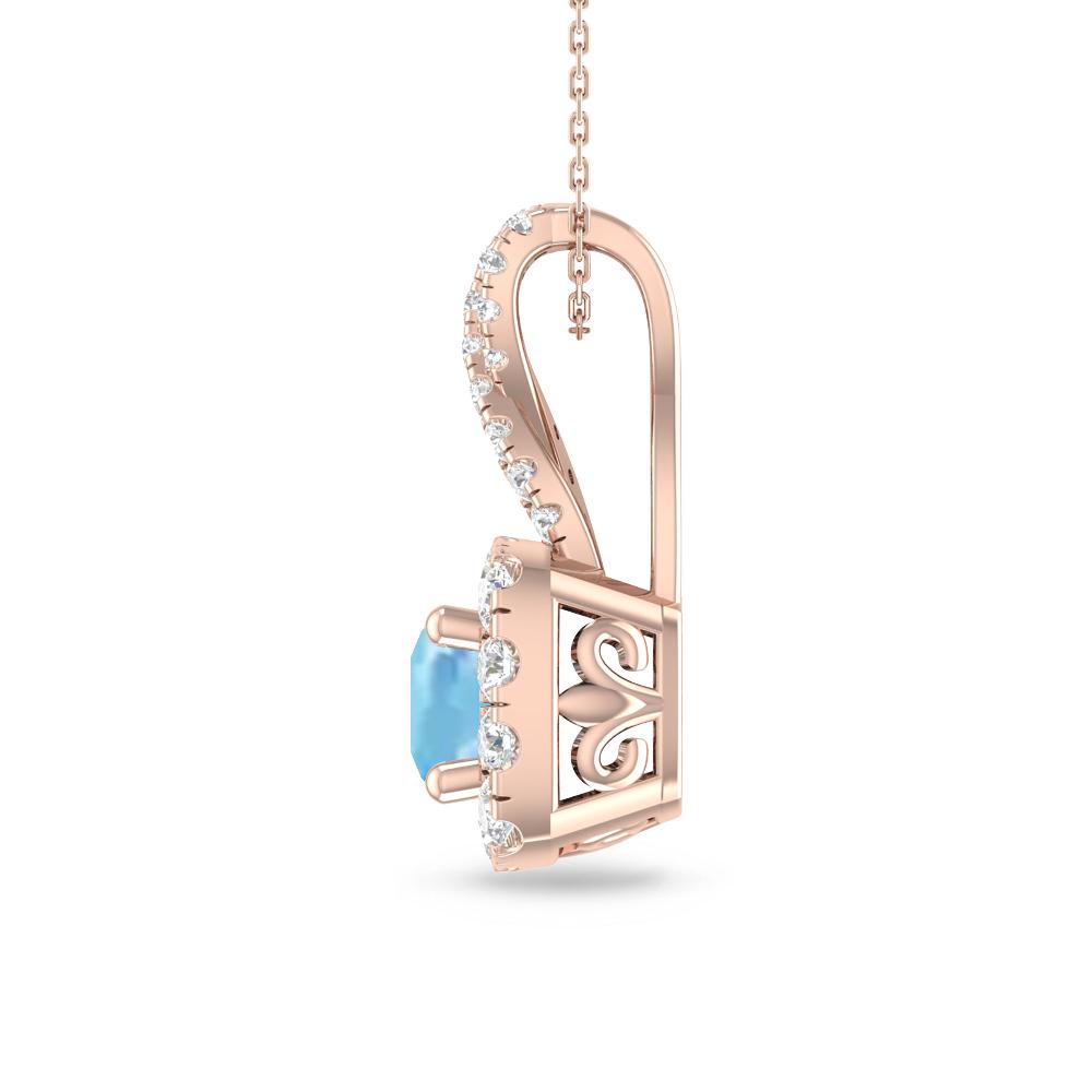 Rose Gold - Aquamarine