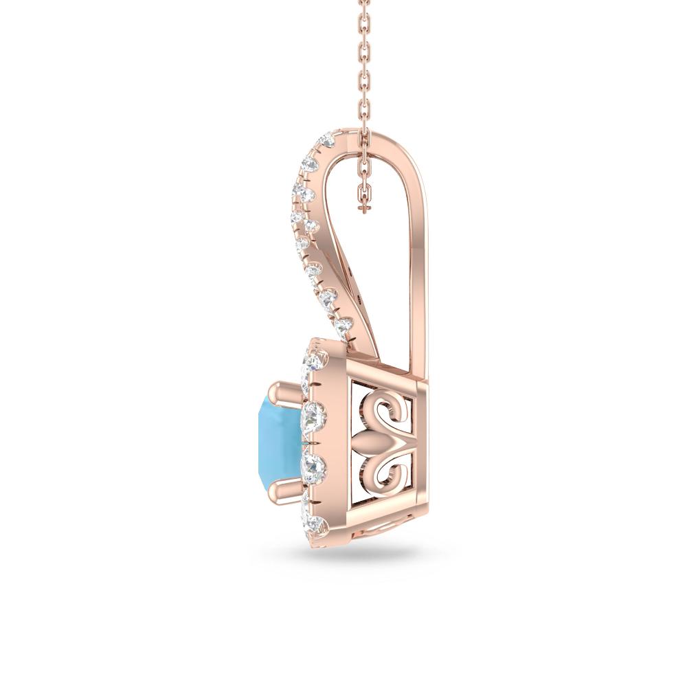 Rose Gold - Blue Topaz