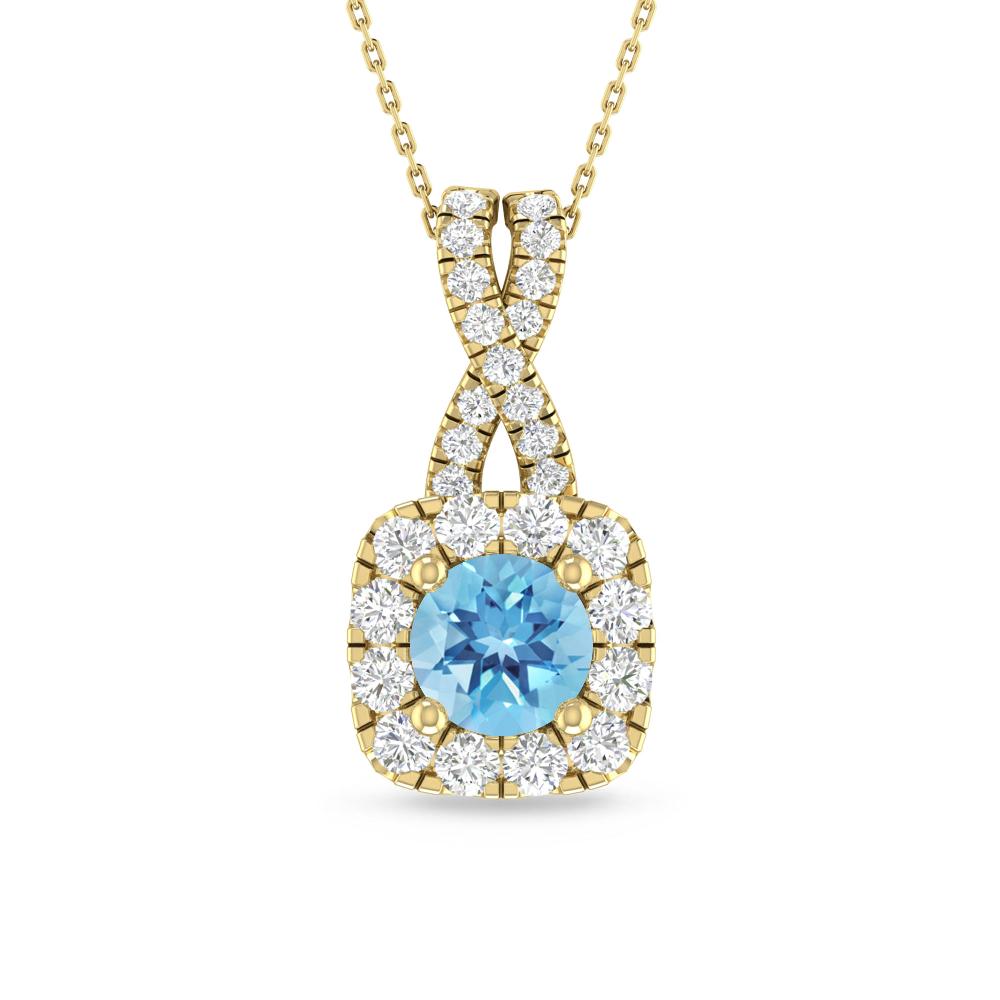 Yellow Gold - Blue Topaz