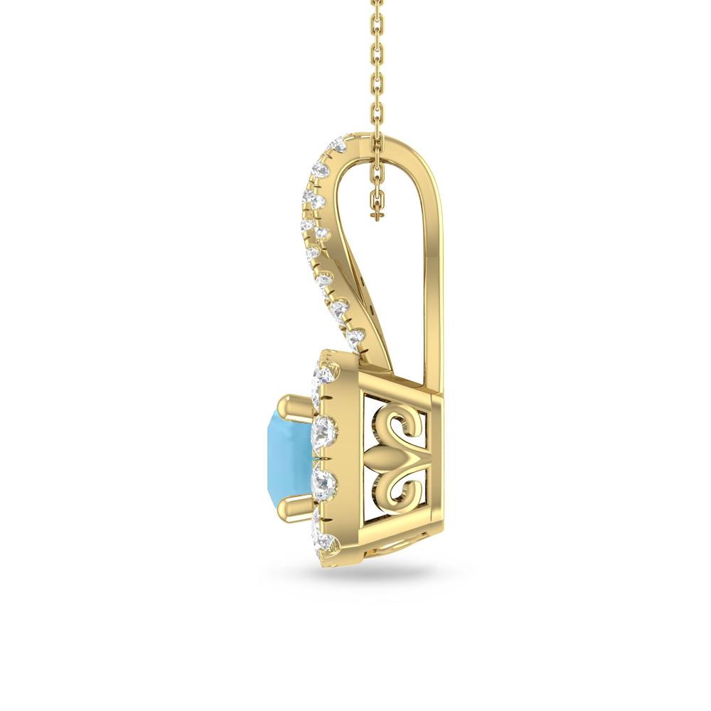 Yellow Gold - Blue Topaz