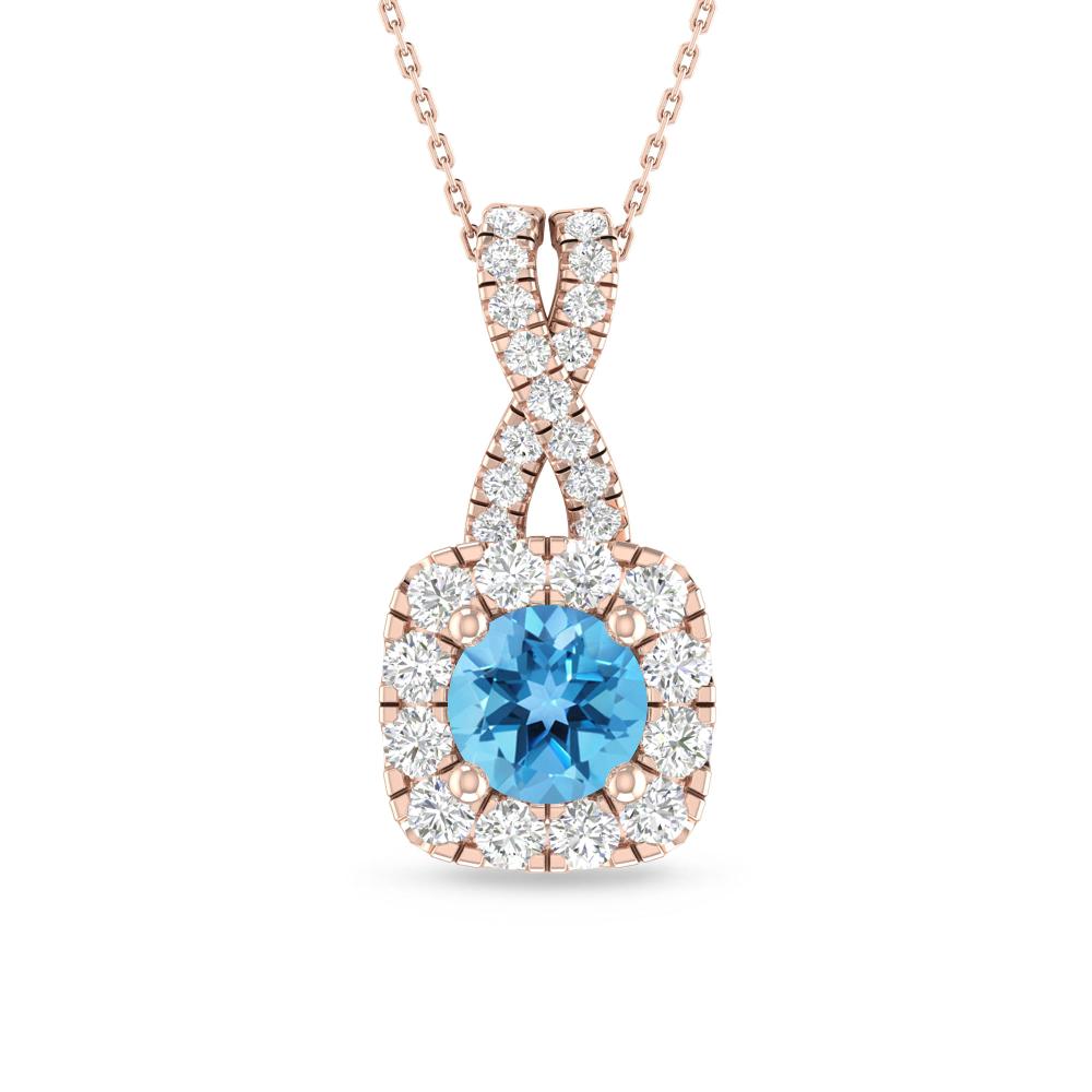 Rose Gold - Blue Topaz