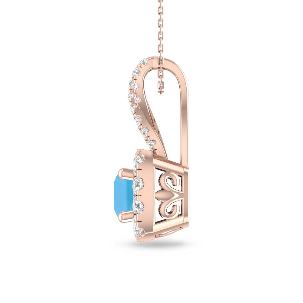Rose Gold - Blue Topaz