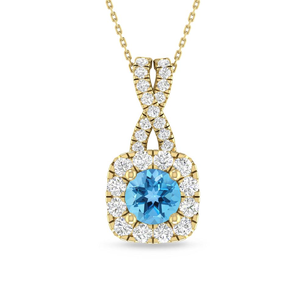 Yellow Gold - Blue Topaz
