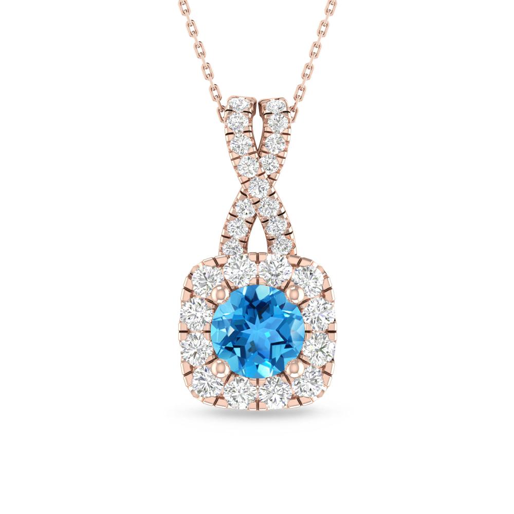 Rose Gold - Blue Topaz