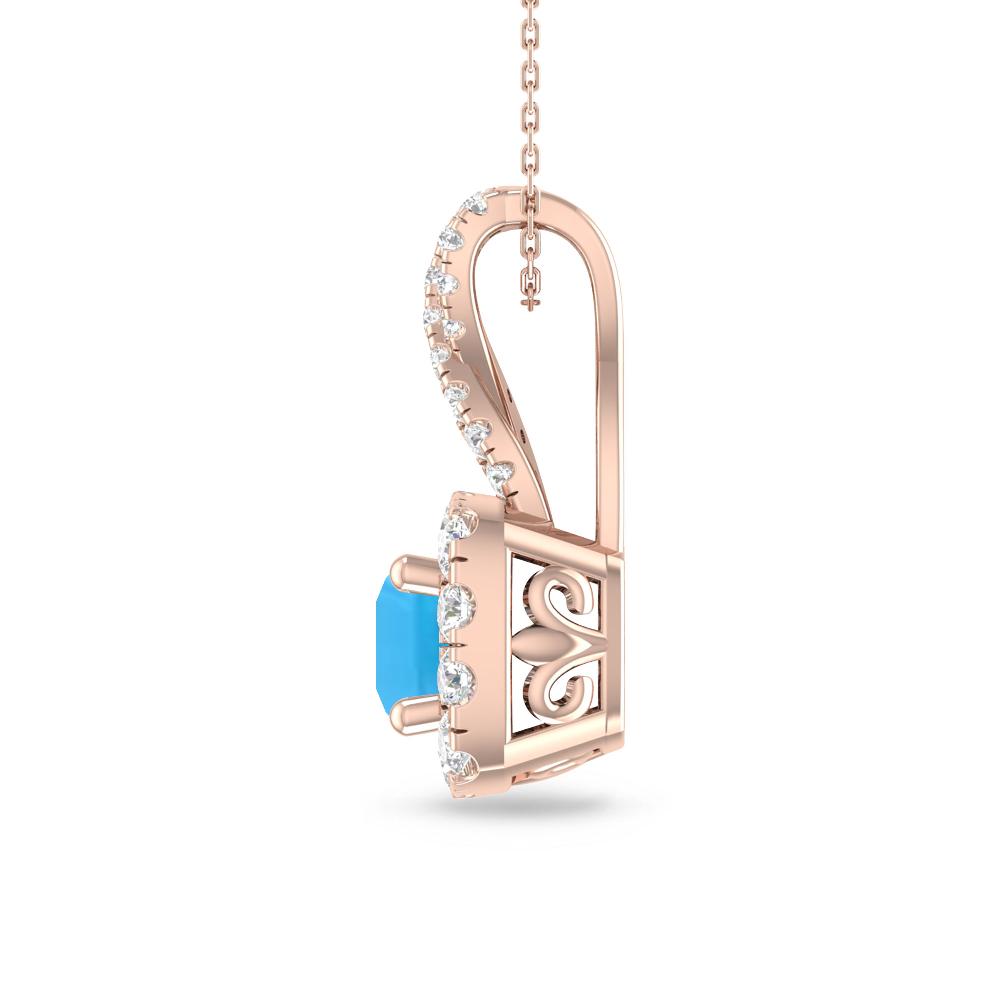 Rose Gold - Blue Topaz