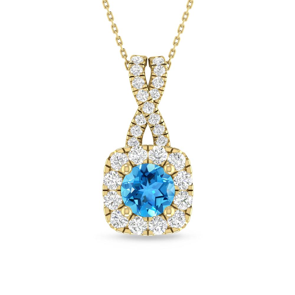 Yellow Gold - Blue Topaz