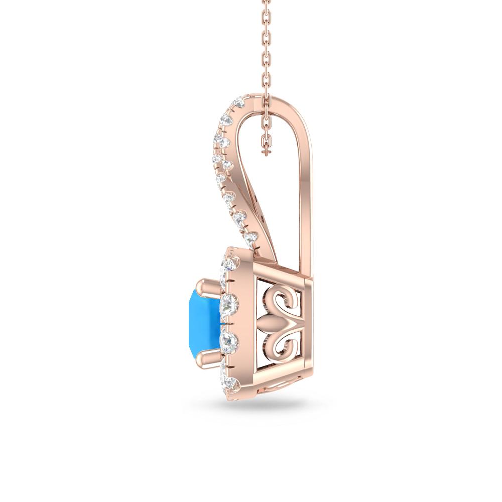 Rose Gold - Blue Topaz