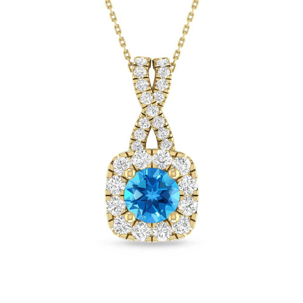 Yellow Gold - Blue Topaz