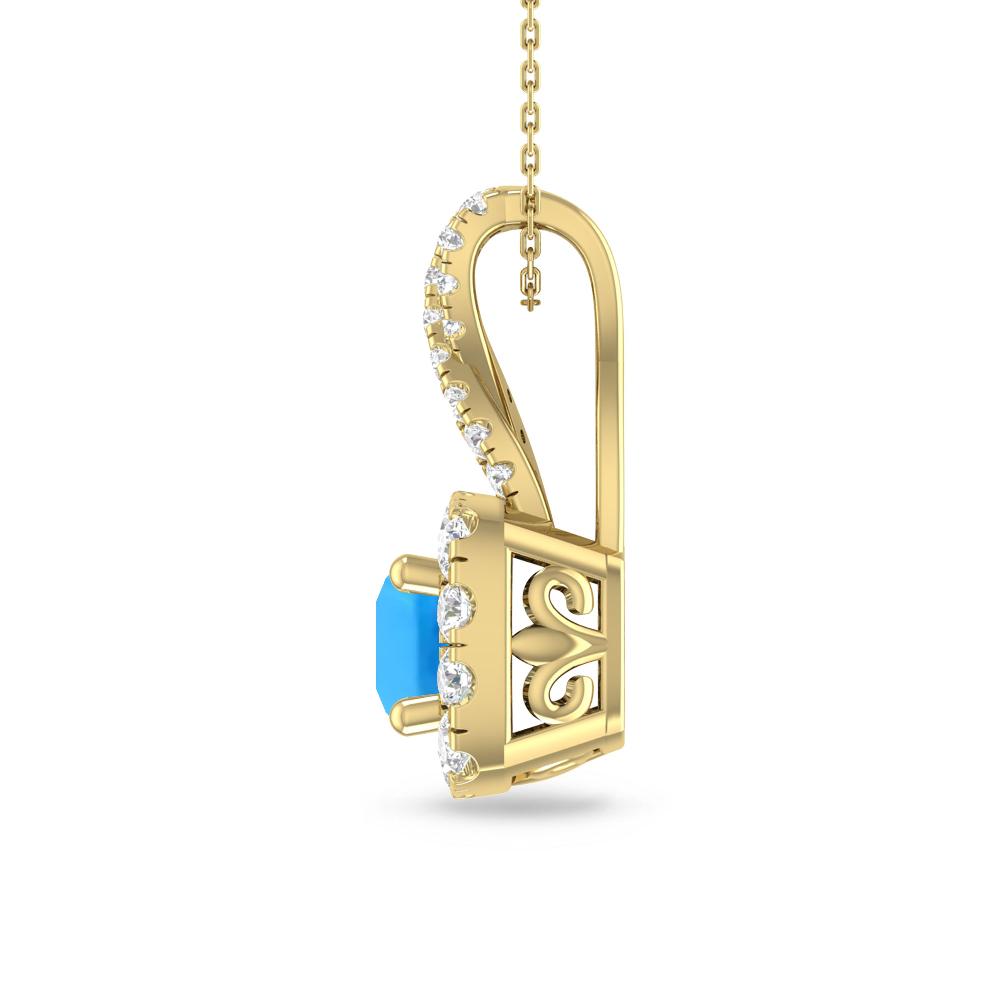 Yellow Gold - Blue Topaz