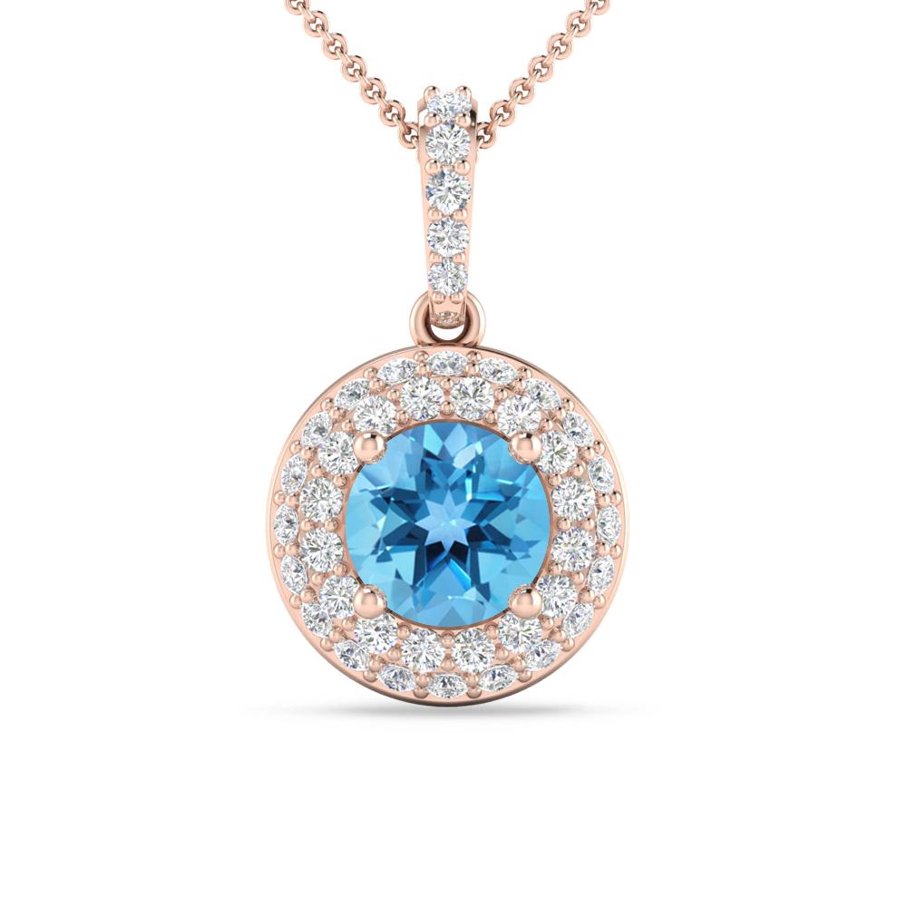 Rose Gold - Blue Topaz