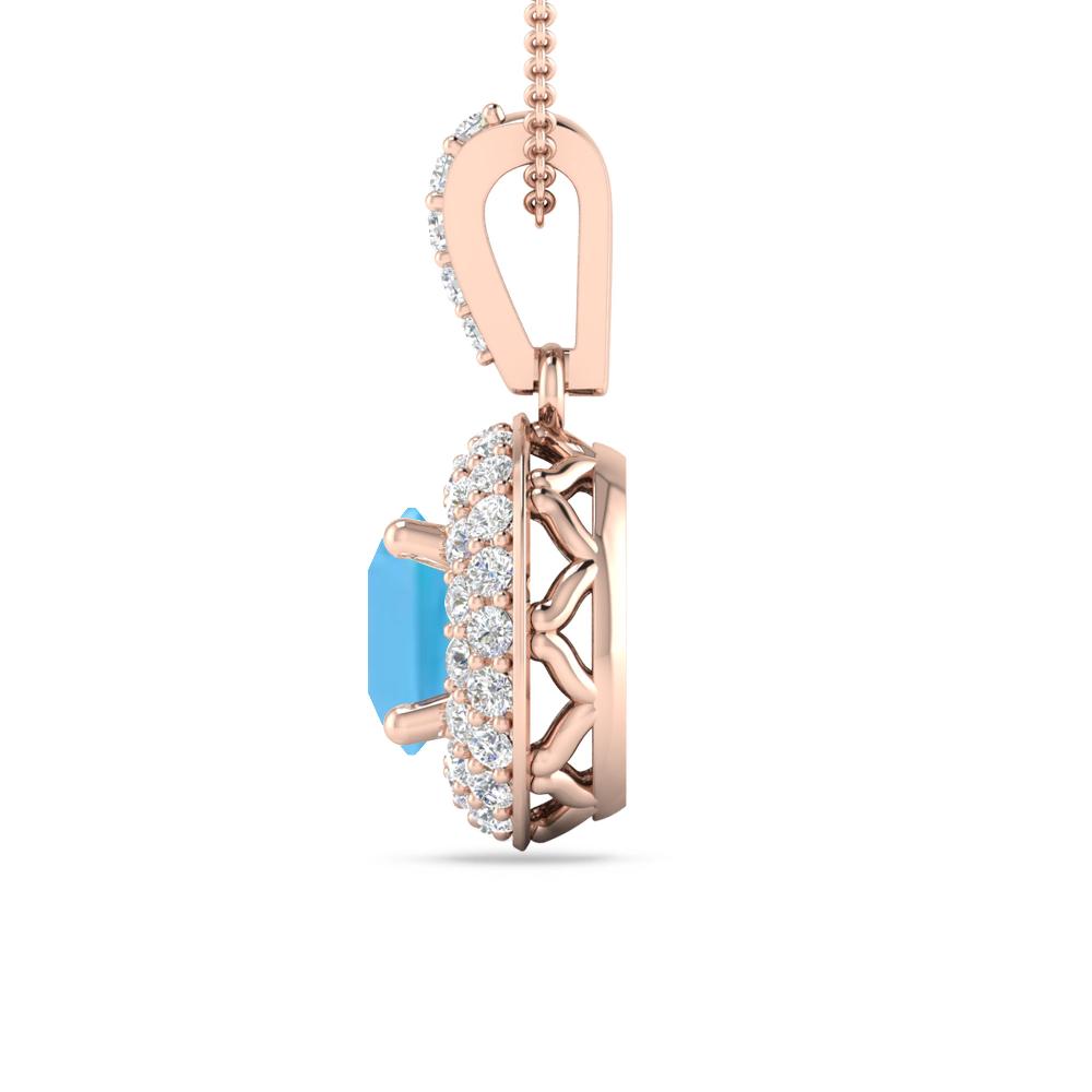 Rose Gold - Blue Topaz