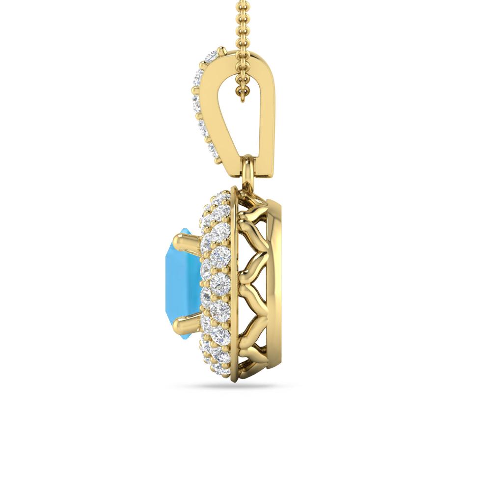 Yellow Gold - Blue Topaz