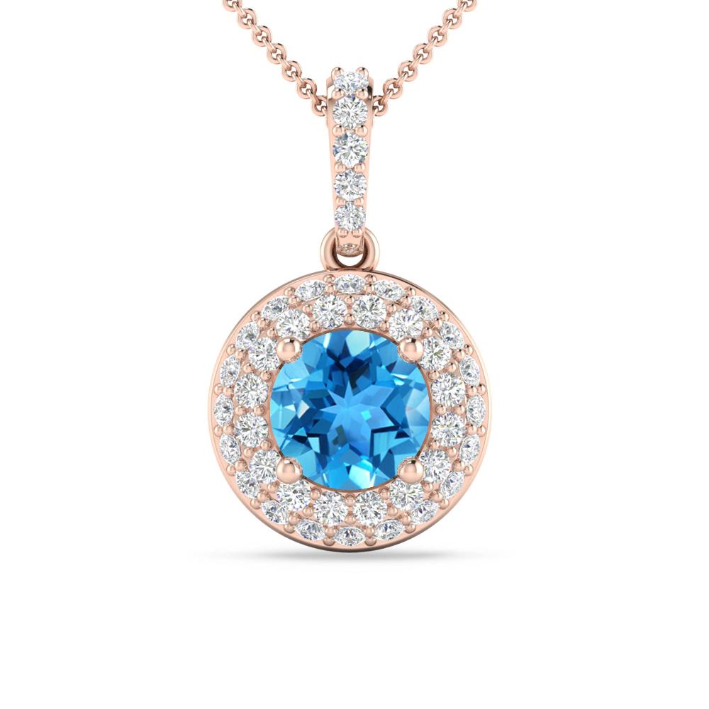 Rose Gold - Blue Topaz