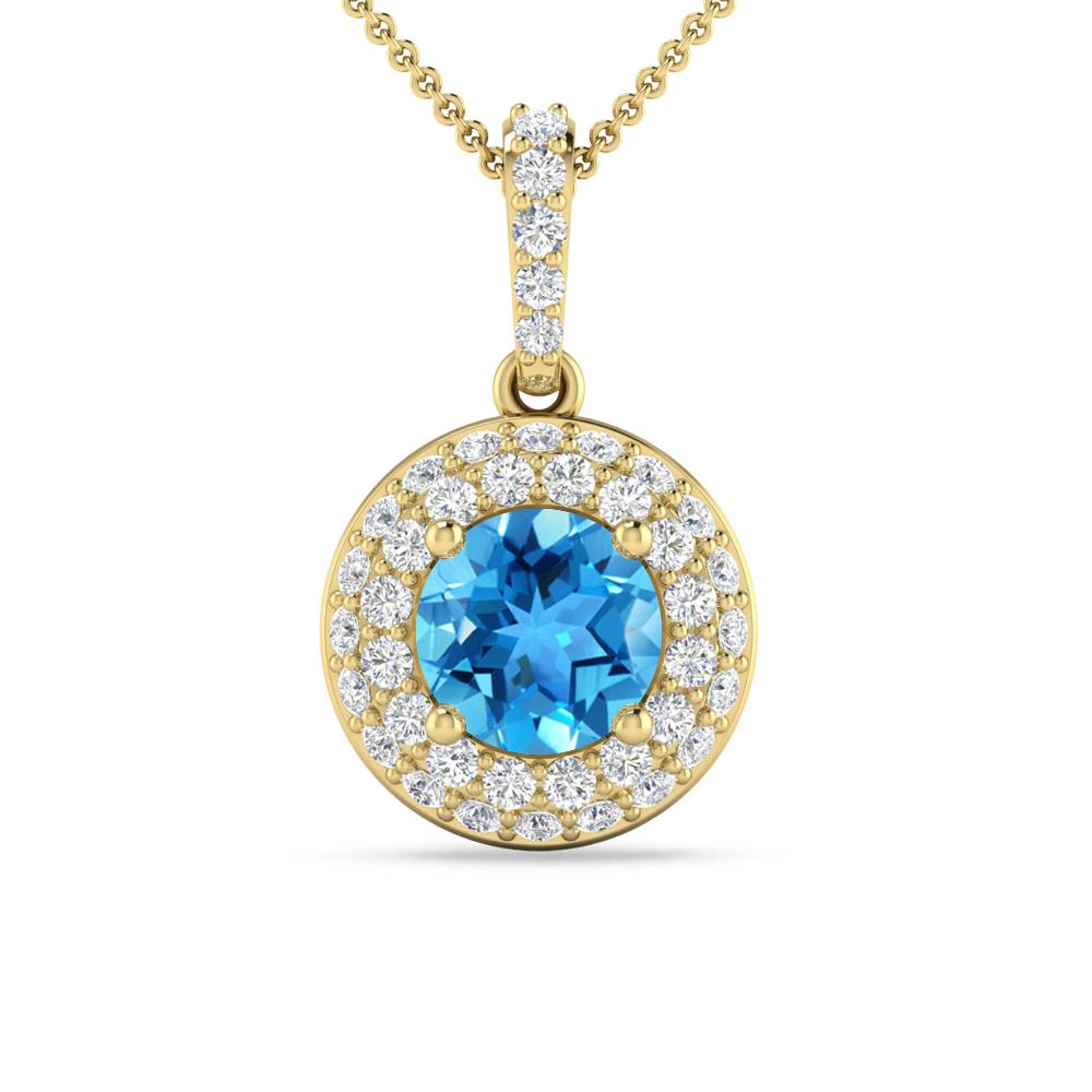 Yellow Gold - Blue Topaz