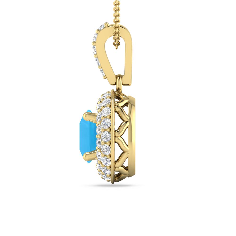 Yellow Gold - Blue Topaz