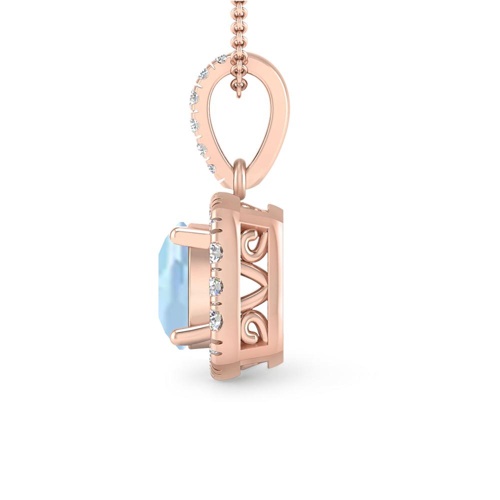 Rose Gold - Aquamarine