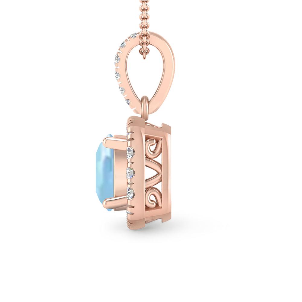 Rose Gold - Aquamarine