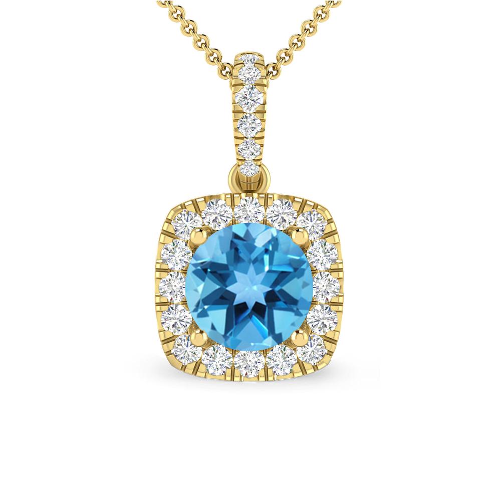 Yellow Gold - Blue Topaz