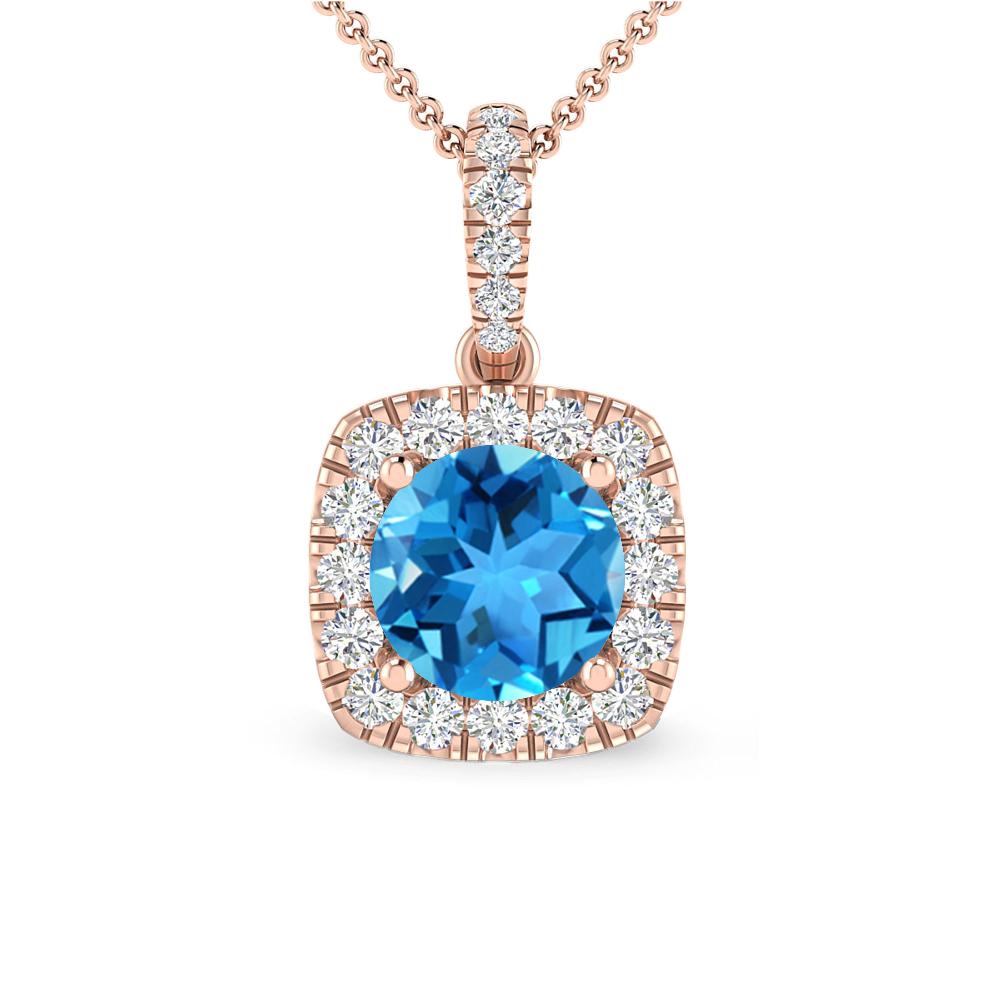 Rose Gold - Blue Topaz