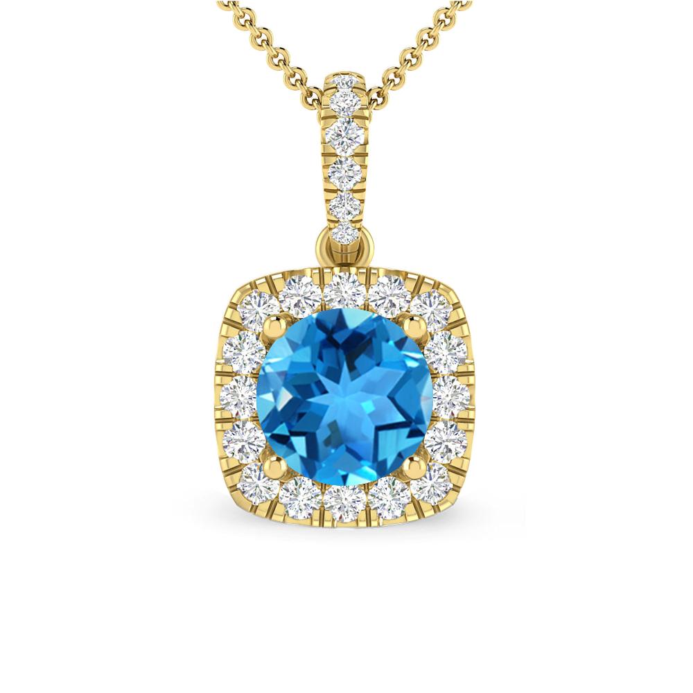 Yellow Gold - Blue Topaz