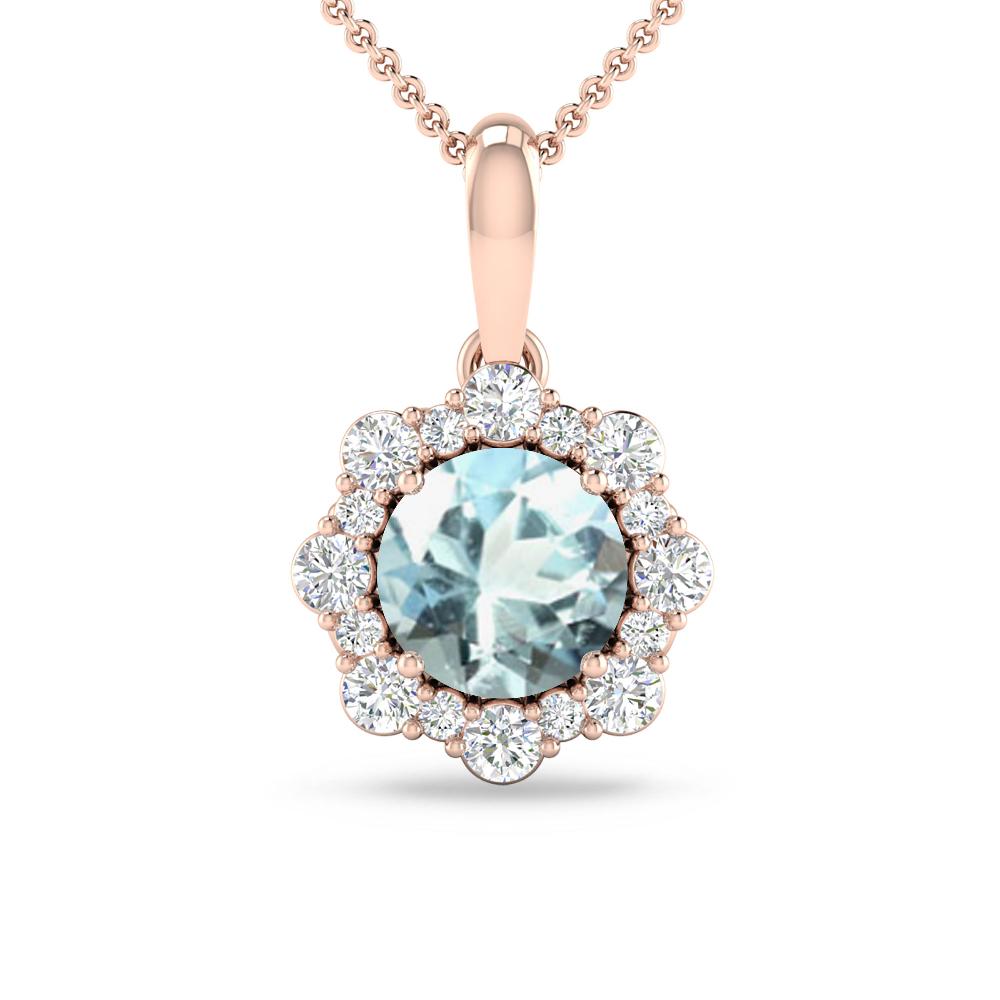 Rose Gold - Aquamarine