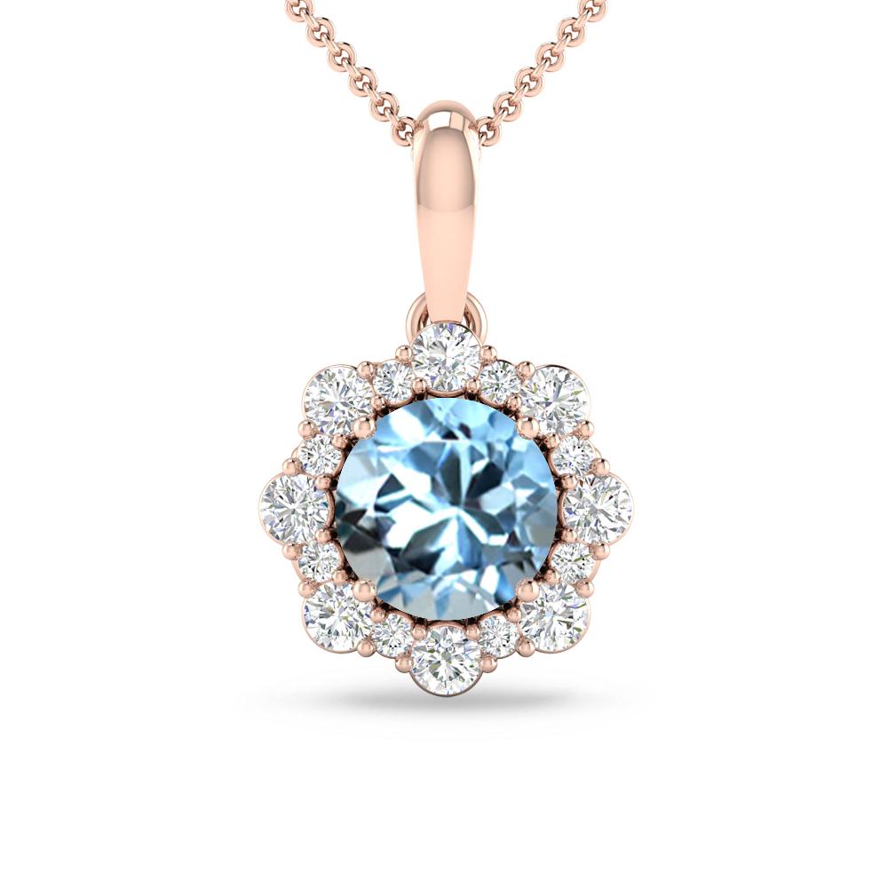 Rose Gold - Aquamarine