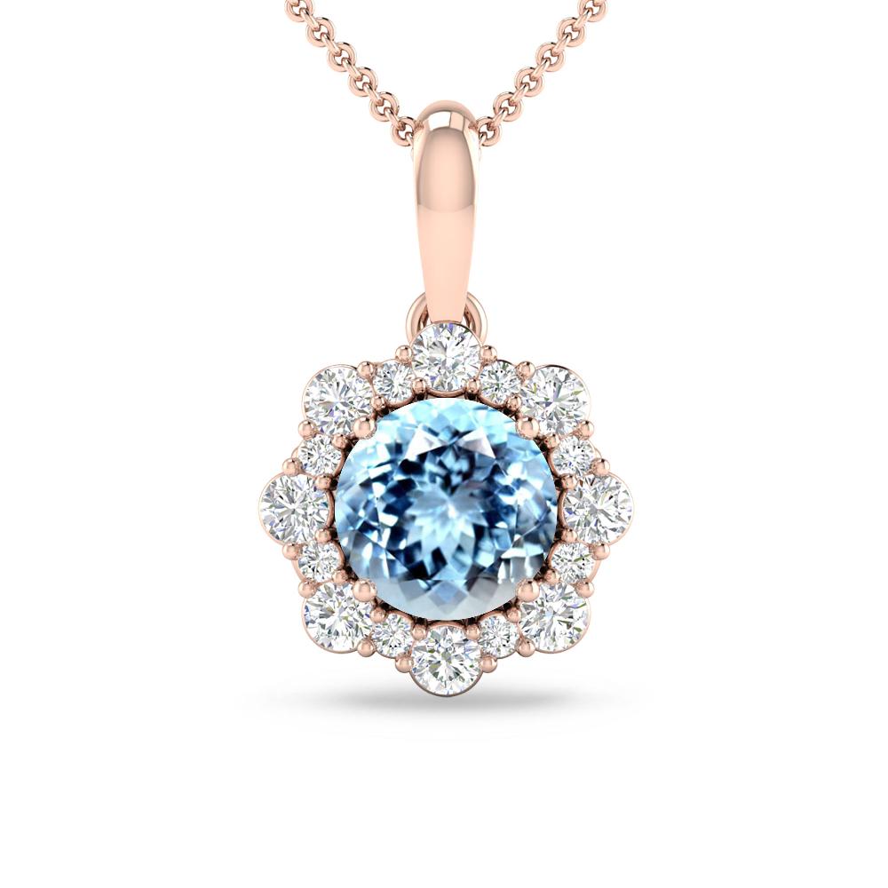 Rose Gold - Aquamarine
