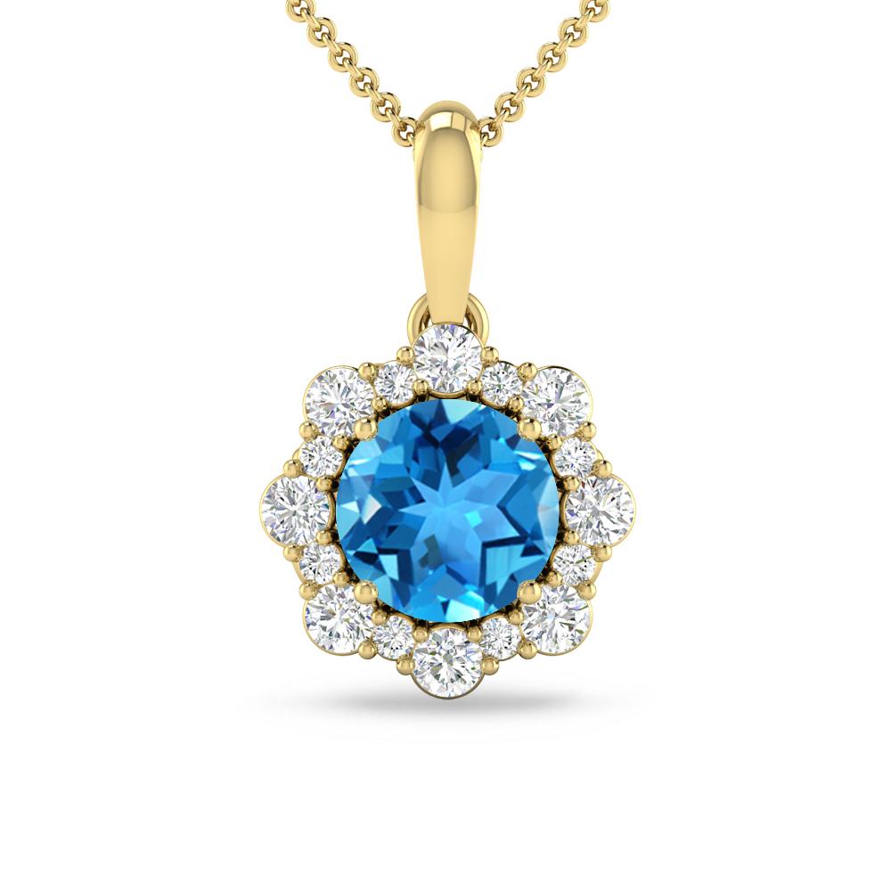 Yellow Gold - Blue Topaz