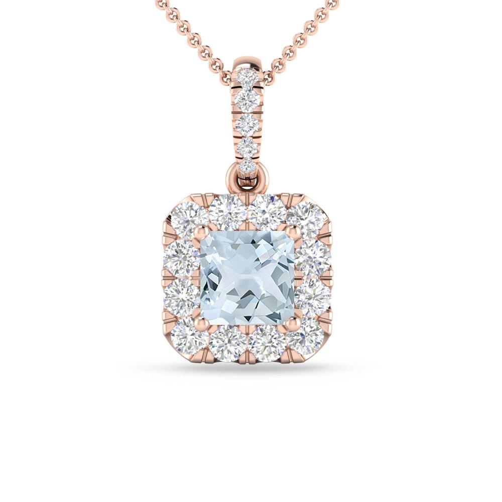 Rose Gold - Aquamarine