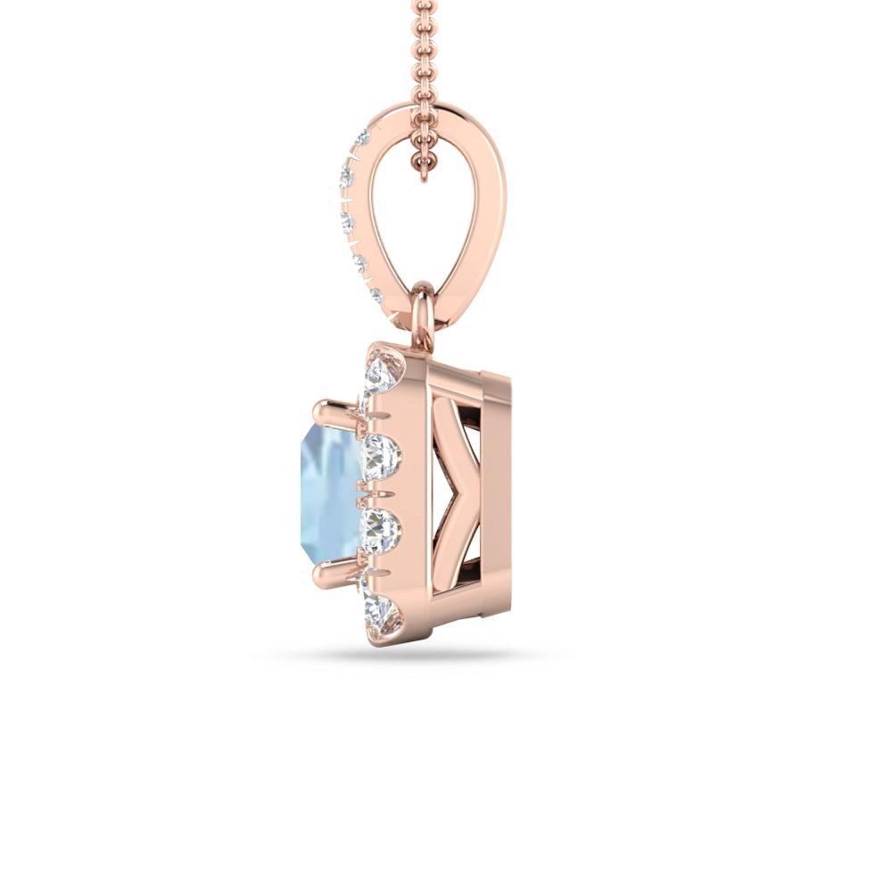 Rose Gold - Aquamarine