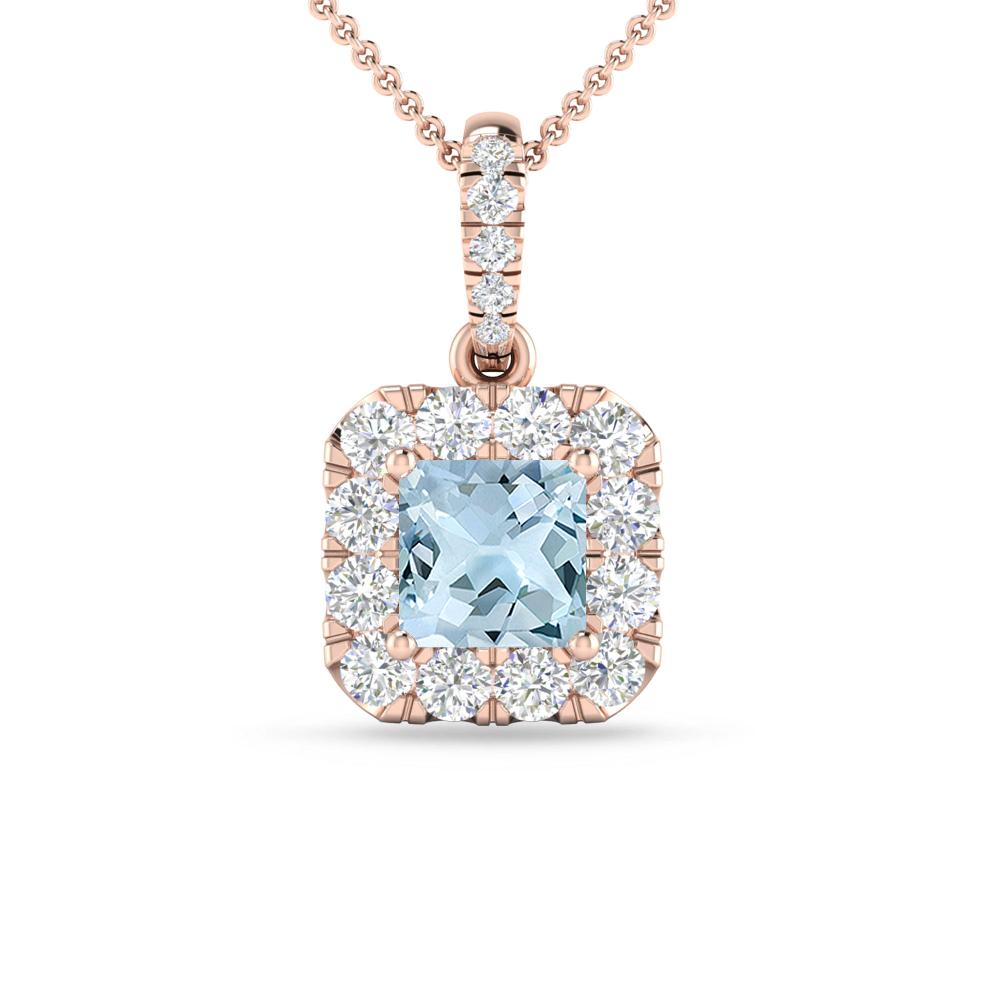 Rose Gold - Aquamarine