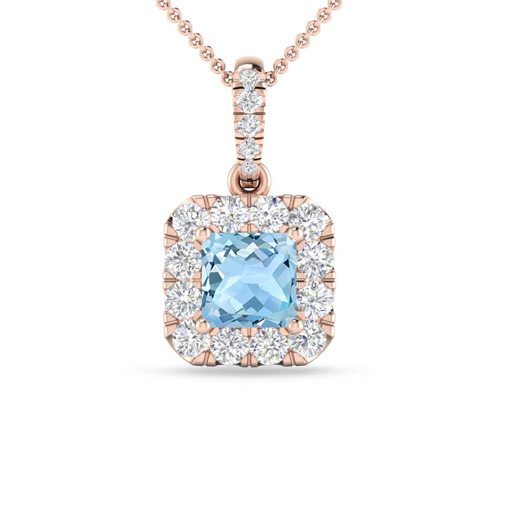 Rose Gold - Aquamarine