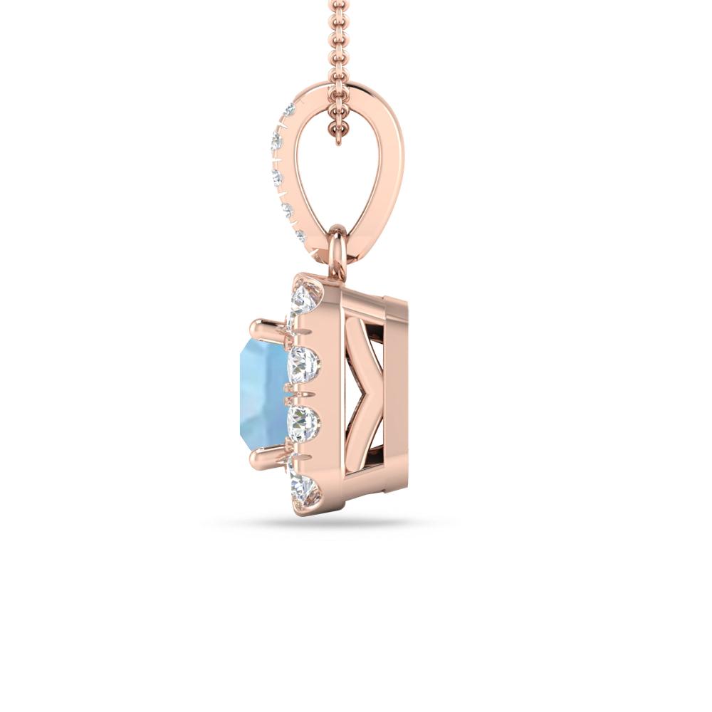Rose Gold - Aquamarine