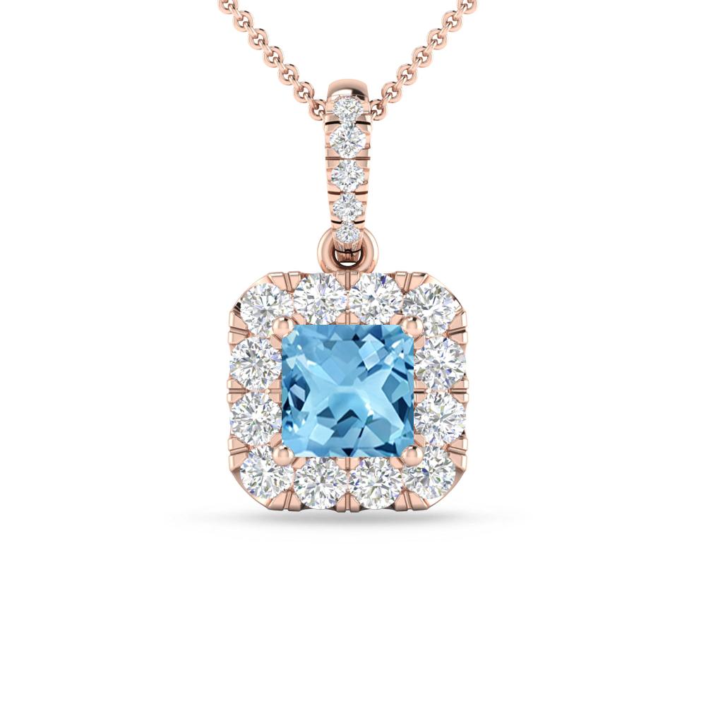 Rose Gold - Blue Topaz