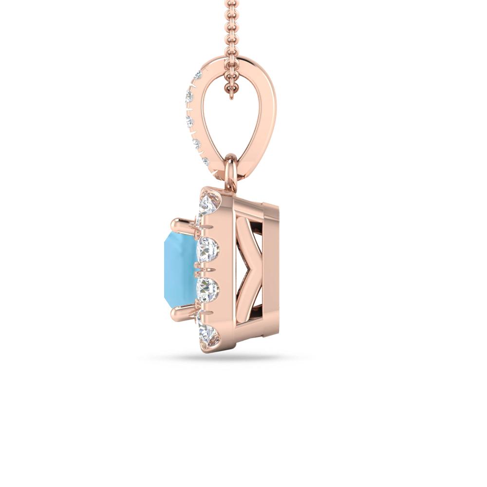 Rose Gold - Blue Topaz