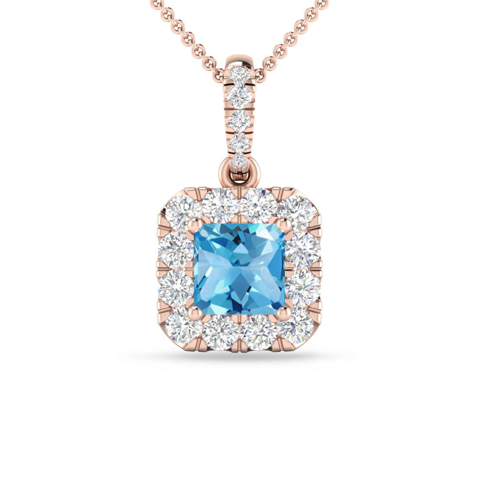 Rose Gold - Blue Topaz