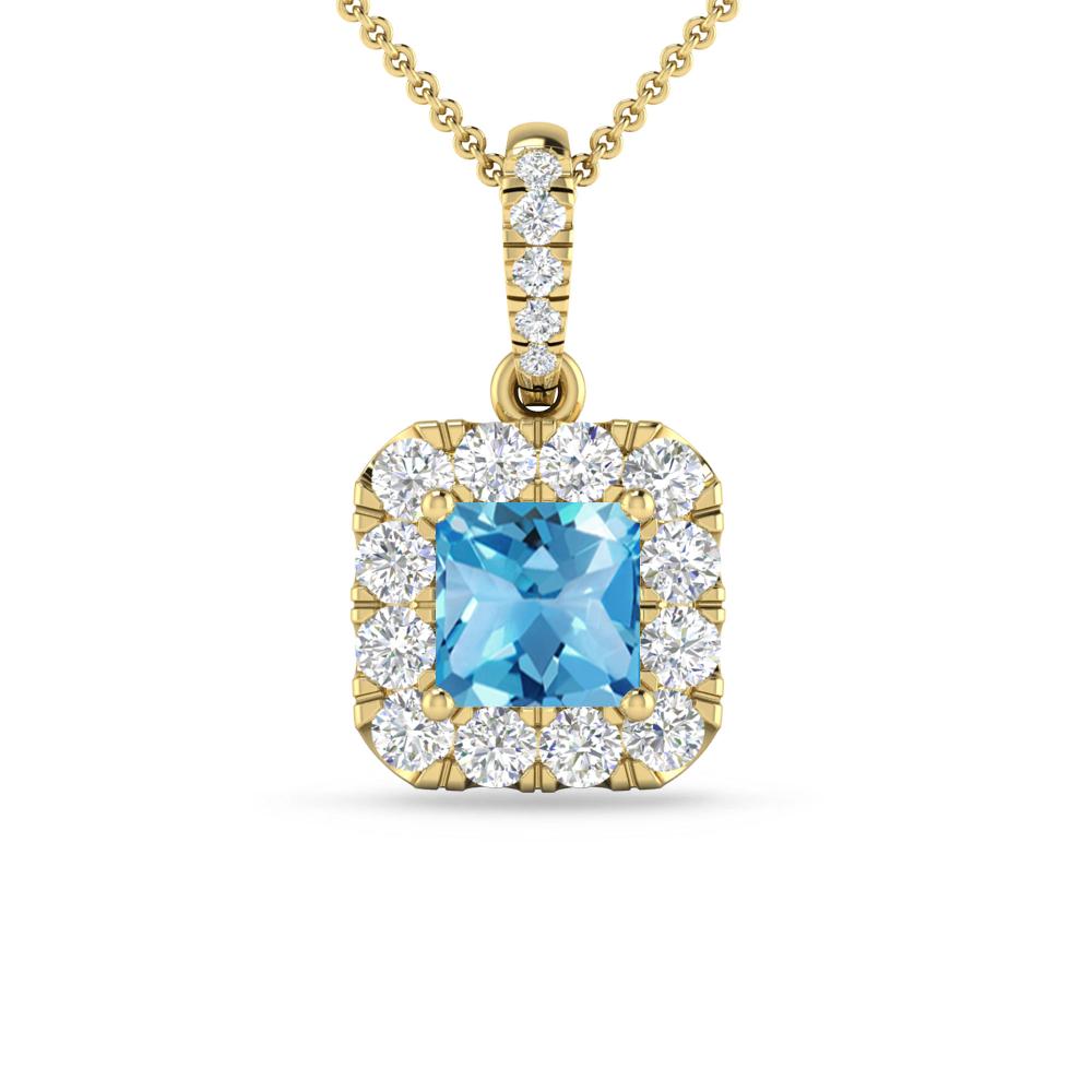 Yellow Gold - Blue Topaz