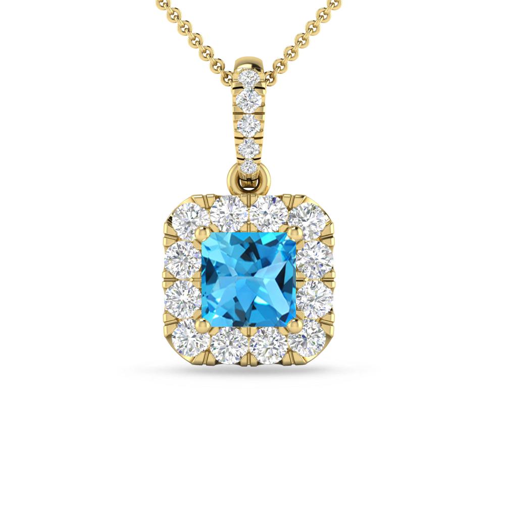 Yellow Gold - Blue Topaz
