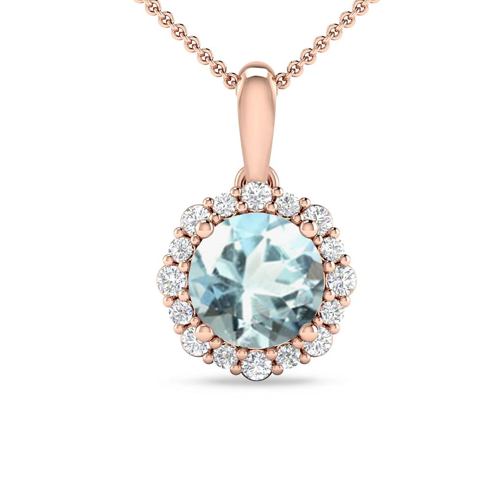 Rose Gold - Aquamarine