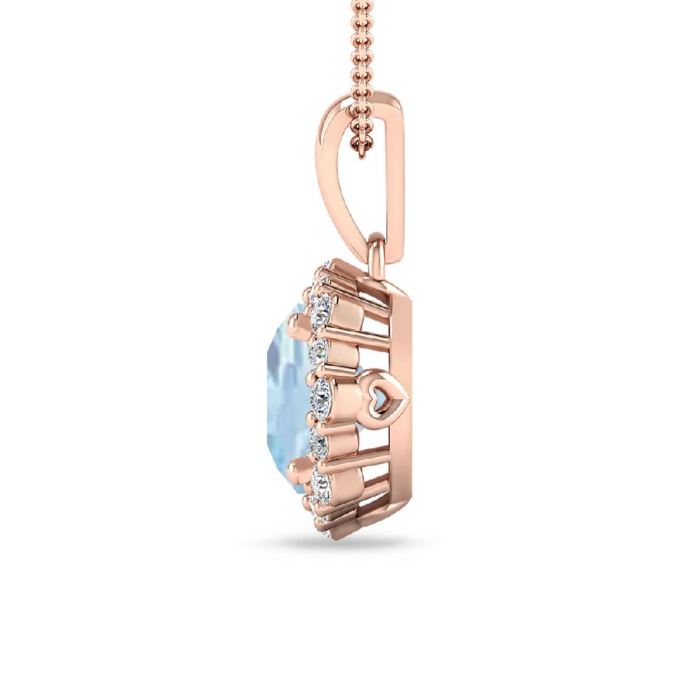 Rose Gold - Aquamarine