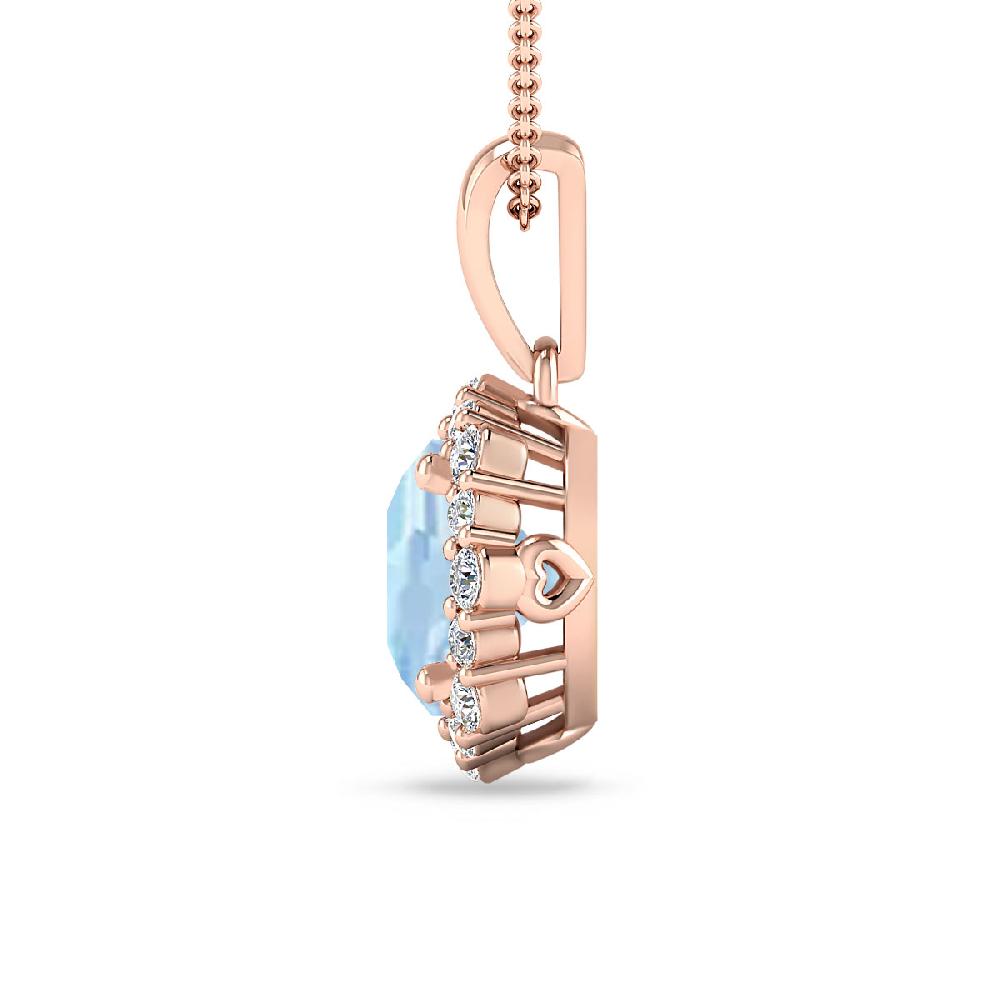 Rose Gold - Aquamarine